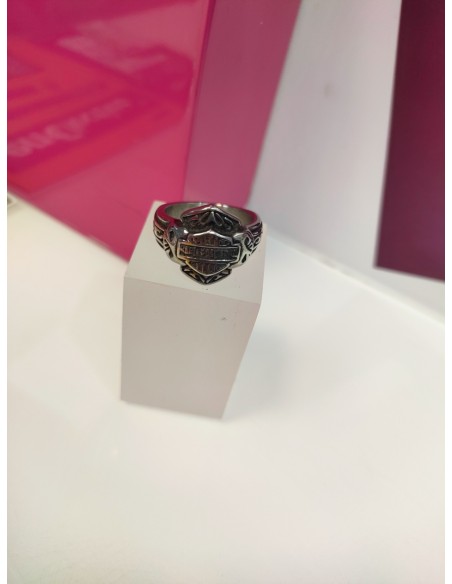 9-9-75605-1-Anillo acero plateado harley davidson T23