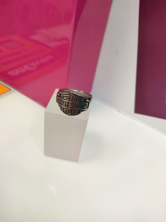 9-9-75606-1-Anillo acero plateado harley davidson T26