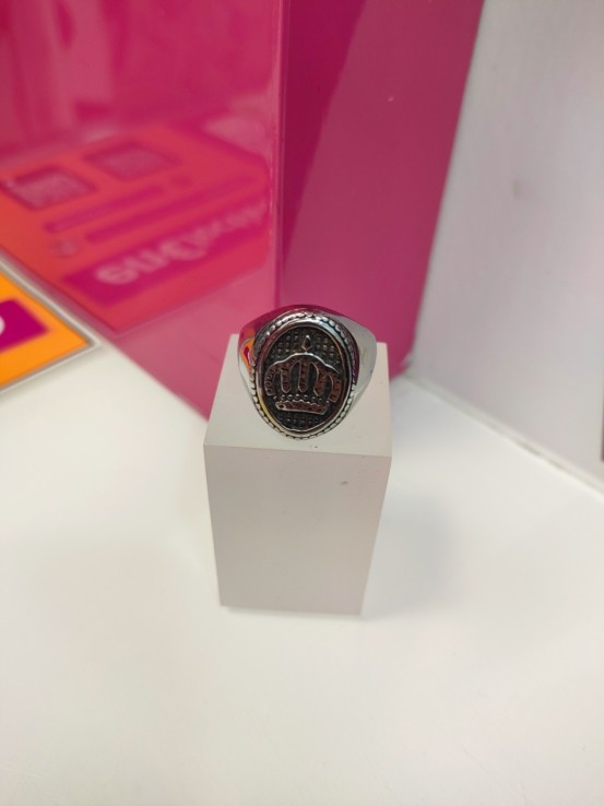 9-9-75617-1-Anillo acero plateado con simbolo de corona T22