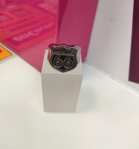 9-9-75632-1-Anillo acero plateado route 66 T23