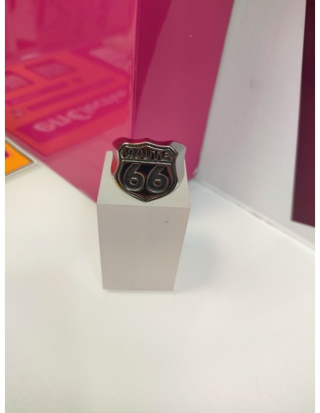9-9-75632-1-Anillo acero plateado route 66 T23