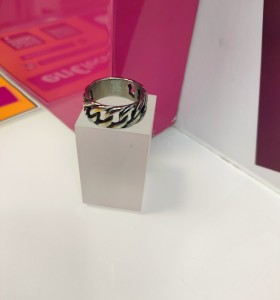 9-9-75635-1-Anillo acero plateado con eslabones de cadena T29