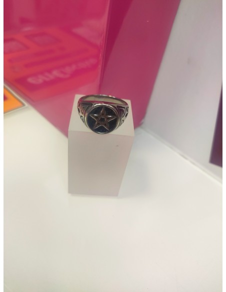 9-9-75628-1-Anillo acero plateado estrella de david T24