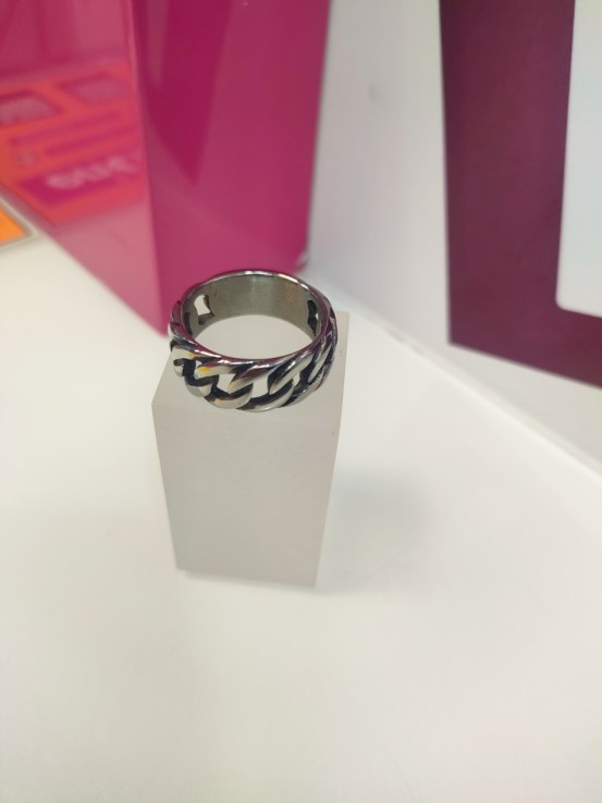 9-9-75636-1-Anillo acero plateado con eslabones de cadena T29