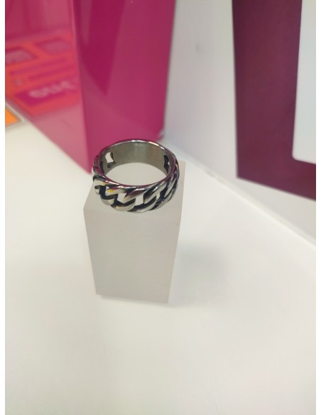 9-9-75636-1-Anillo acero plateado con eslabones de cadena T29