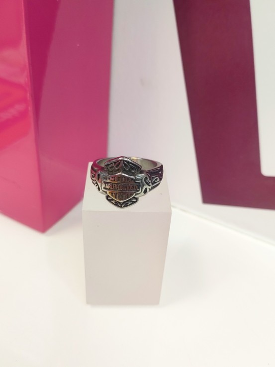 9-9-75602-1-Anillo acero plateado harley davidson T26