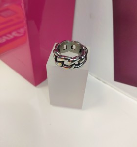 9-9-75714-1-Anillo acero cadena gruesa plateado T16