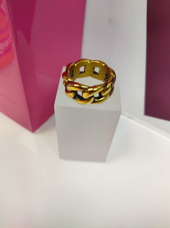 9-9-75715-1-Anillo acero cadena gruesa dorado T16