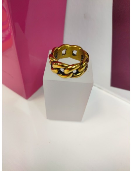 9-9-75715-1-Anillo acero cadena gruesa dorado T16