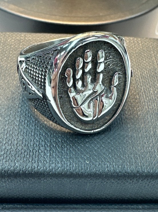 9-9-75624-1-Anillo acero plateado mano T22