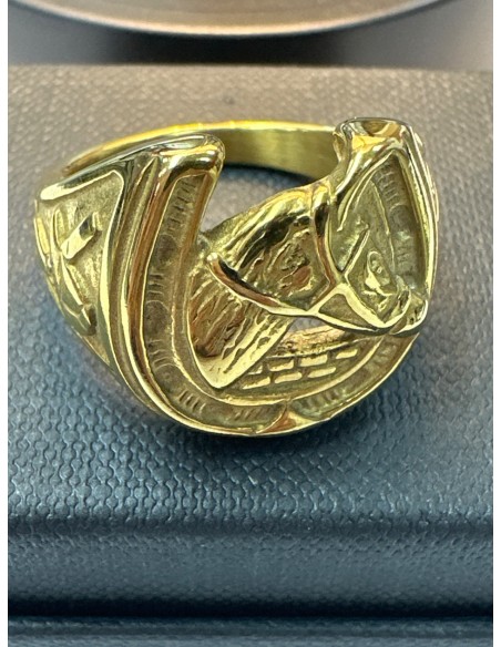 9-9-75592-1-Anillo acero dorado con simbolo de caballo T25