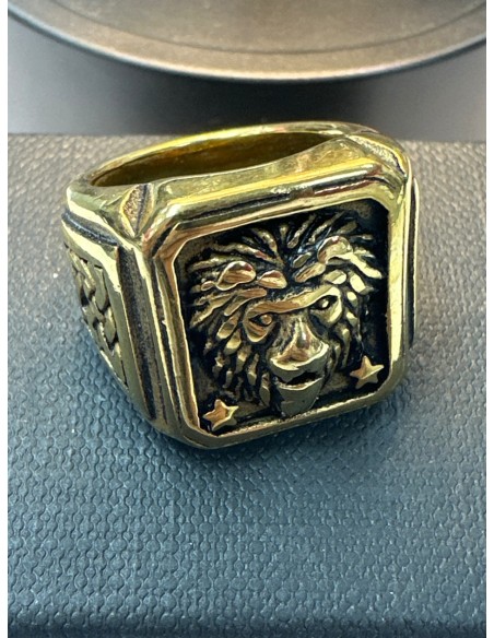 9-9-75658-1-Anillo acero dorado con simbolo de leon T18