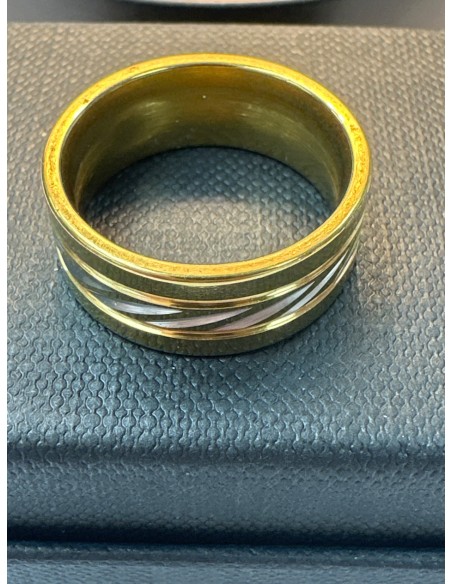 9-9-75799-1-Anillo acero dorado con lineas plateadas T17