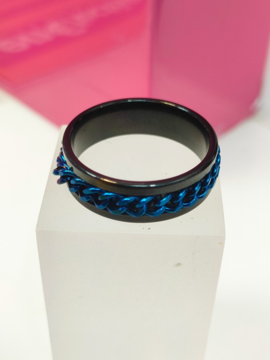 9-9-75793-1-Anillo acero negro con cadena azul T30