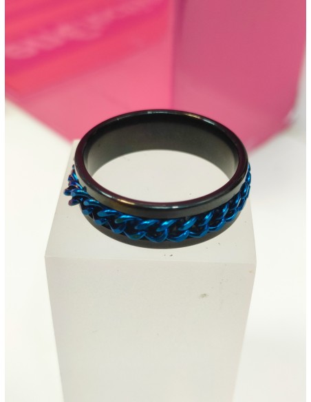9-9-75793-1-Anillo acero negro con cadena azul T30