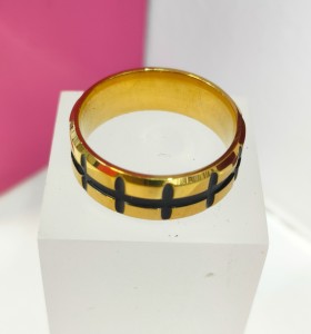 9-9-75751-1-Anillo acero dorado con lineas negras T24