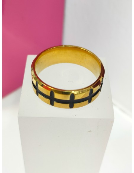 9-9-75751-1-Anillo acero dorado con lineas negras T24