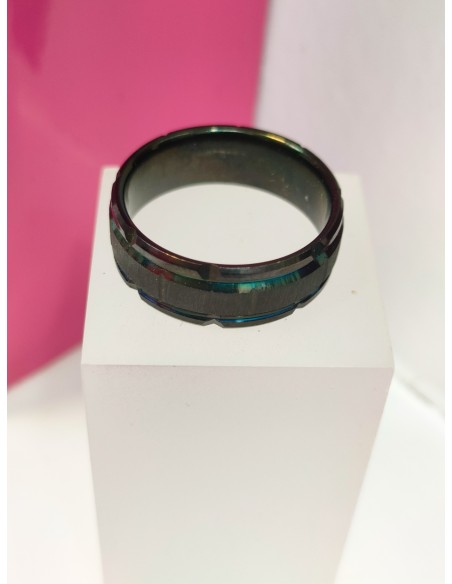 9-9-75819-1-Anillo acero negro con lineas en el centro T24