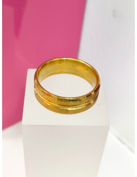 9-9-75806-1-Anillo acero dorado con linea en el centro T24
