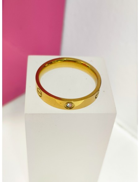 9-9-75817-1-Anillo acero dorado con diseño de tornillos T20