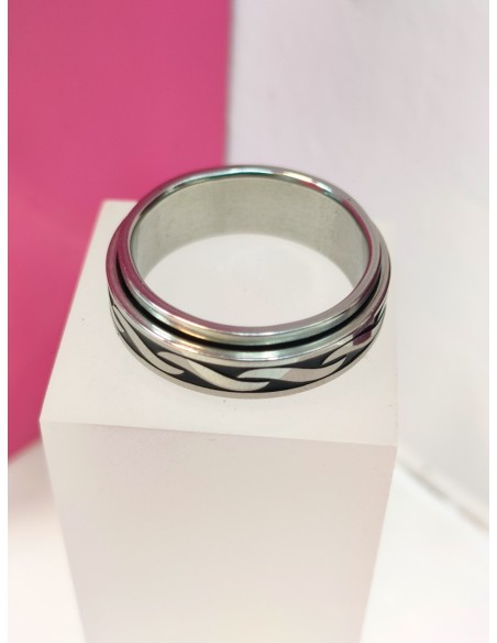 9-9-75848-1-Anillo acero plateado con linea negra T23