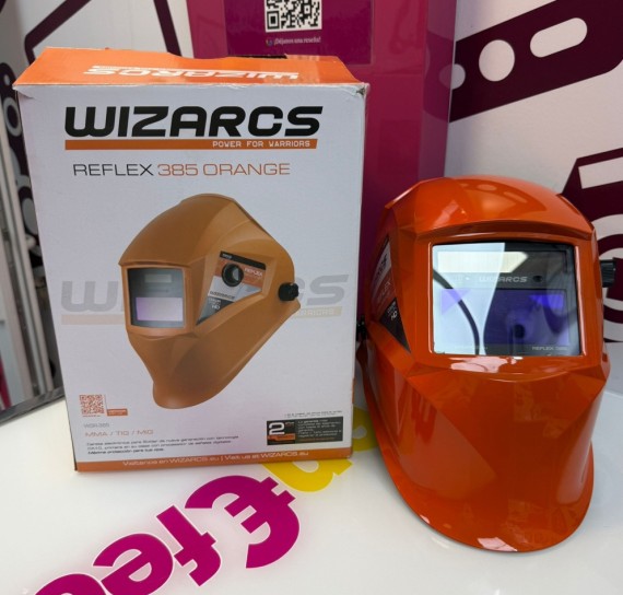 9-9-75897-1-Equipo Soldadura Careta Electrica Wizarcs Reflex 385 Orange 