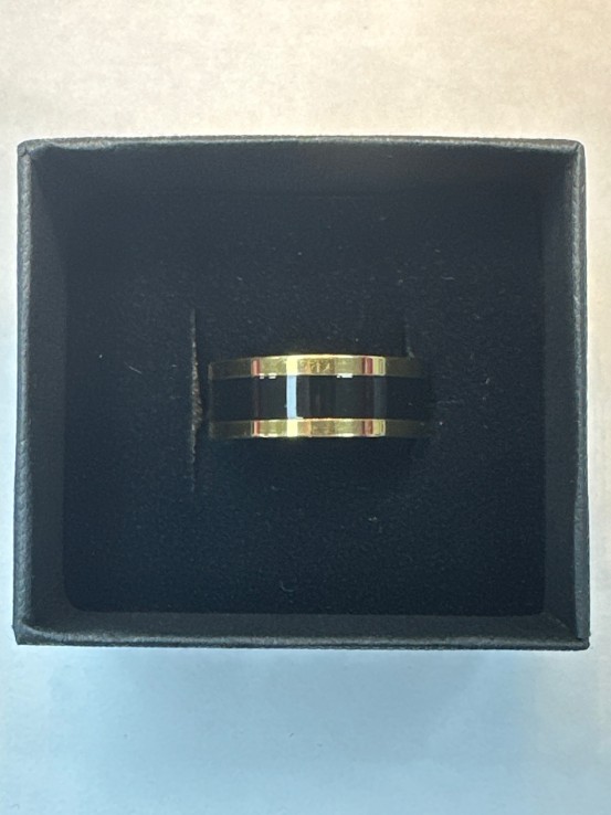 6-9-75737-1-Anillo acero dorado con linea gruesa negra T21