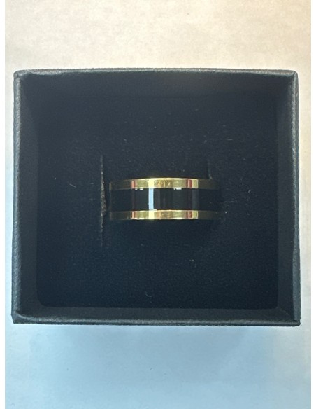 6-9-75737-1-Anillo acero dorado con linea gruesa negra T21
