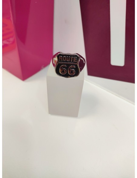 6-9-75500-1-Anillo acero plateado route 66 T30