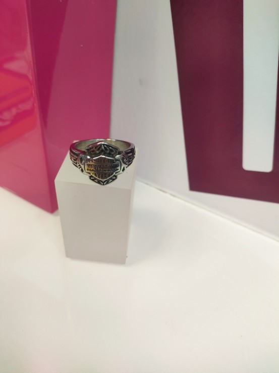 6-9-75603-1-Anillo acero plateado harley davidson T27