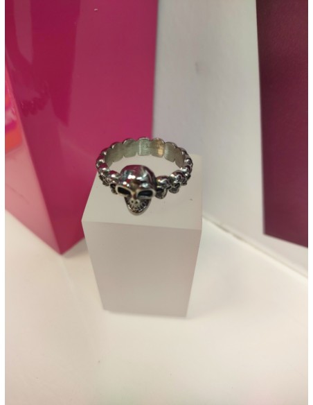 6-9-75672-1-Anillo acero plateado de calavera T25