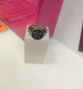 6-9-75628-1-Anillo acero plateado estrella de david T24