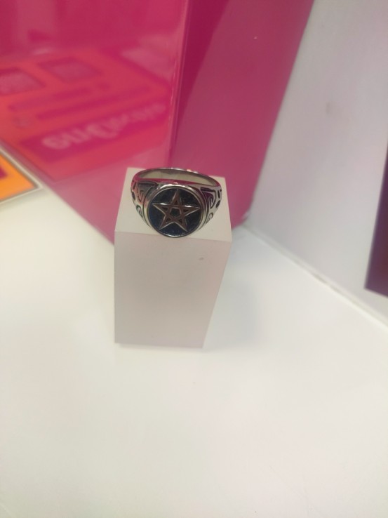 6-9-75628-1-Anillo acero plateado estrella de david T24