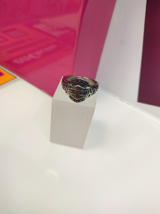 6-9-75604-1-Anillo acero plateado harley davidson T28