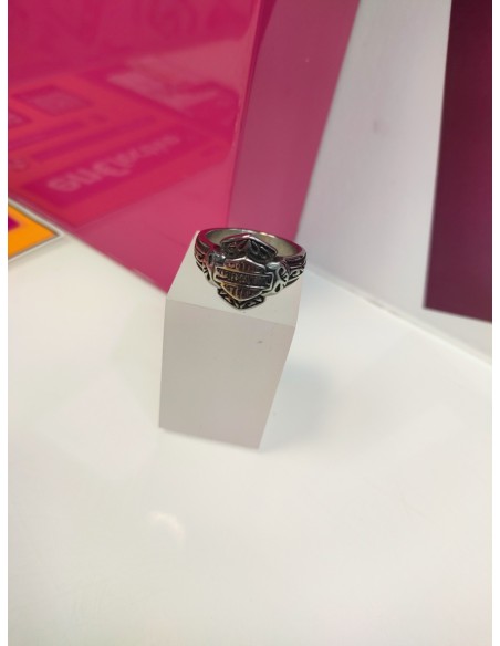 6-9-75604-1-Anillo acero plateado harley davidson T28