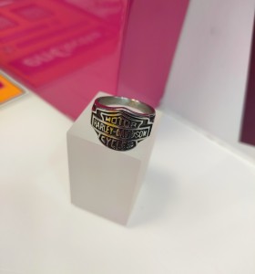 6-9-75608-1-Anillo acero plateado harley davidson T25