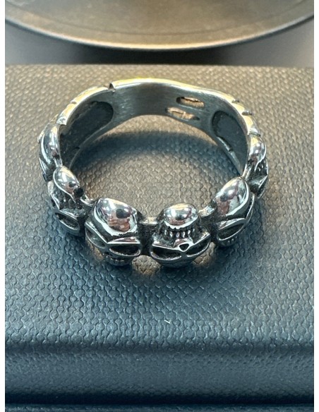 6-9-75697-1-Anillo acero plateado de calavera T23