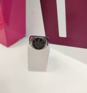 6-9-75498-1-Anillo acero plateado con hoja T28