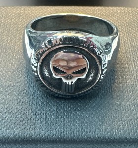 6-9-75700-1-Anillo acero tipo sello plateado de calavera T23