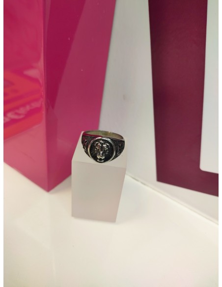 6-9-75660-1-Anillo acero plateado con simbolo de leon T28