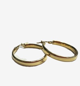 7-8-73170-1-Pendientes de aro de oro amarillo 18k, D 2.4cm