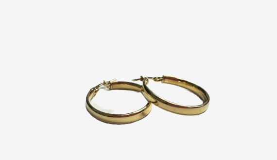 7-8-73170-1-Pendientes de aro de oro amarillo 18k, D 2.4cm