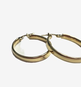 7-8-73170-1-Pendientes de aro de oro amarillo 18k, D 2.4cm 2