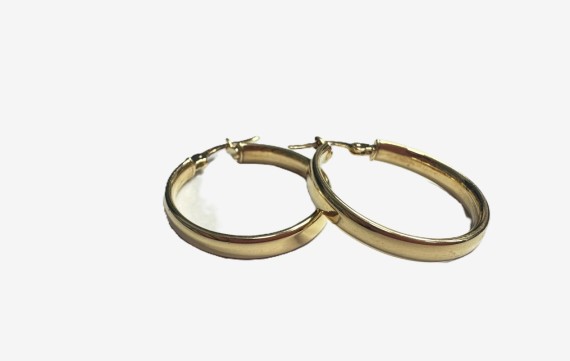 7-8-73170-2-Pendientes de aro de oro amarillo 18k, D 2.4cm