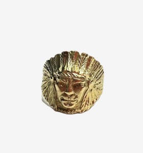 7-1-269328-1-Anillo cara indio de oro amarillo 18K, T 24