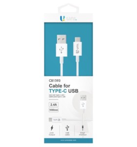 8-8-75943-1-Cable USB(A) a tipo C 2,4A 1M Blanco