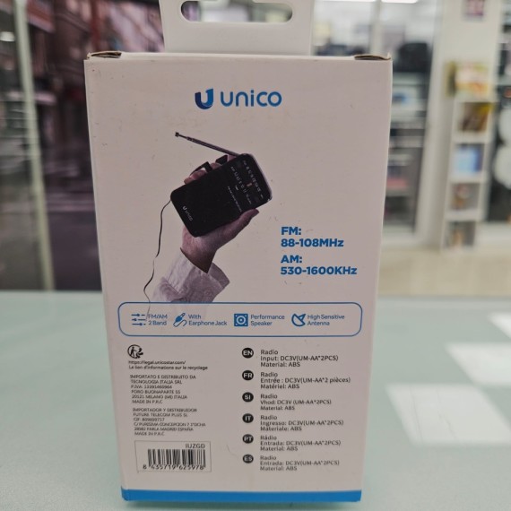 8-8-75966-2-Radio Unico FM2597 Negra DC3V