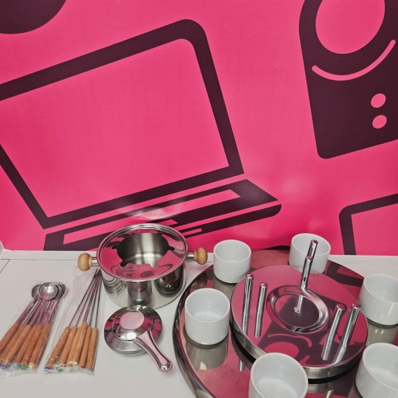 8-8-76061-7-Hogar cocina Fuente para chocolate Fondue 23 piezas