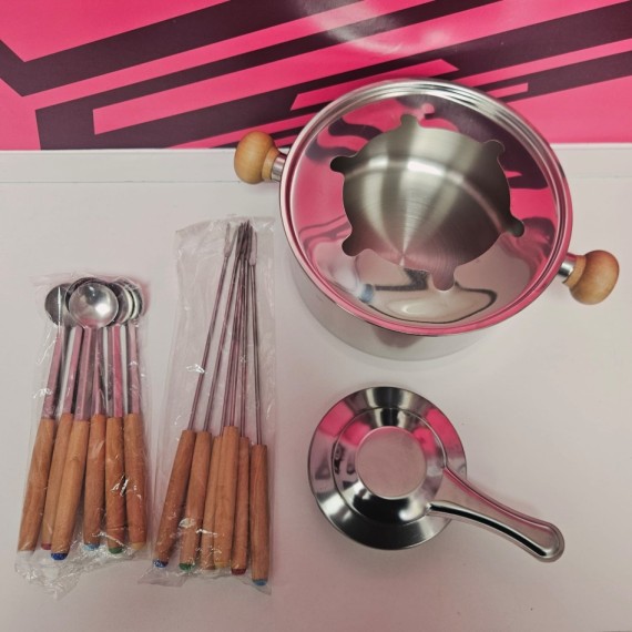 8-8-76061-9-Hogar cocina Fuente para chocolate Fondue 23 piezas