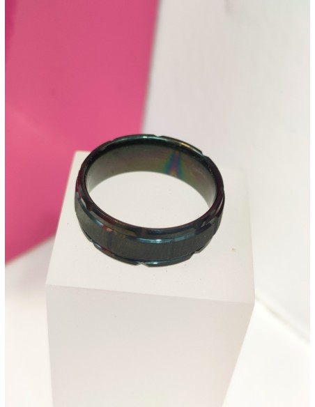 7-9-75814-1-Anillo acero negro con lineas en el centro T20